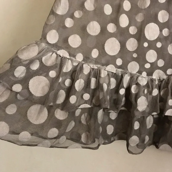 Fun Gray Polka Dot Mesh Skirt - Picture 3 of 4
